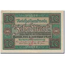 Geldschein, Deutschland, 10 Mark, 1920, KM:67a, VZ
