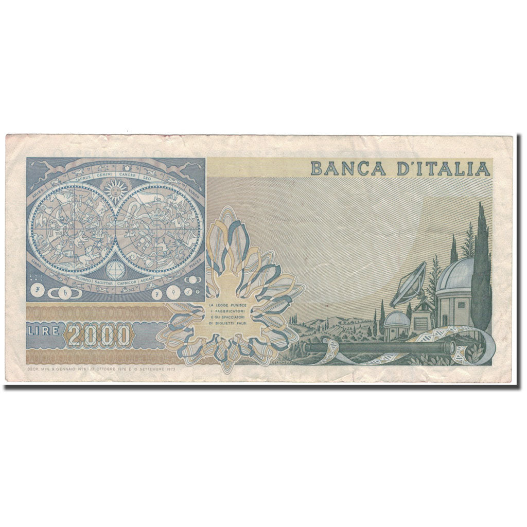 Banconote, Italia, 2000 Lire, KM:103b, MB