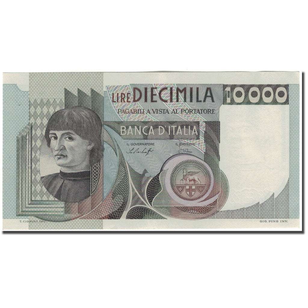 Banknote, Italy, 10,000 Lire, KM:106a, AU(55-58)