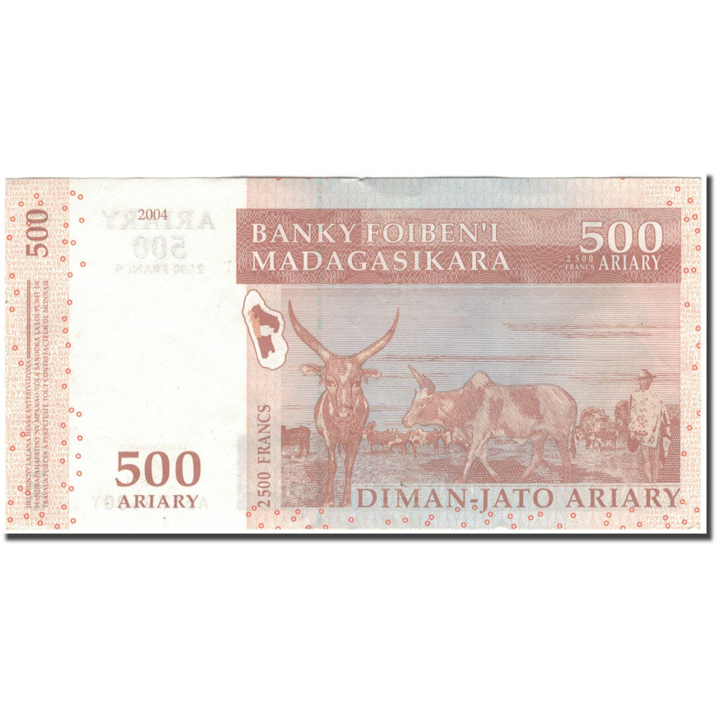 Billete, 500 Ariary, 2004, Madagascar, KM:88b, MBC+
