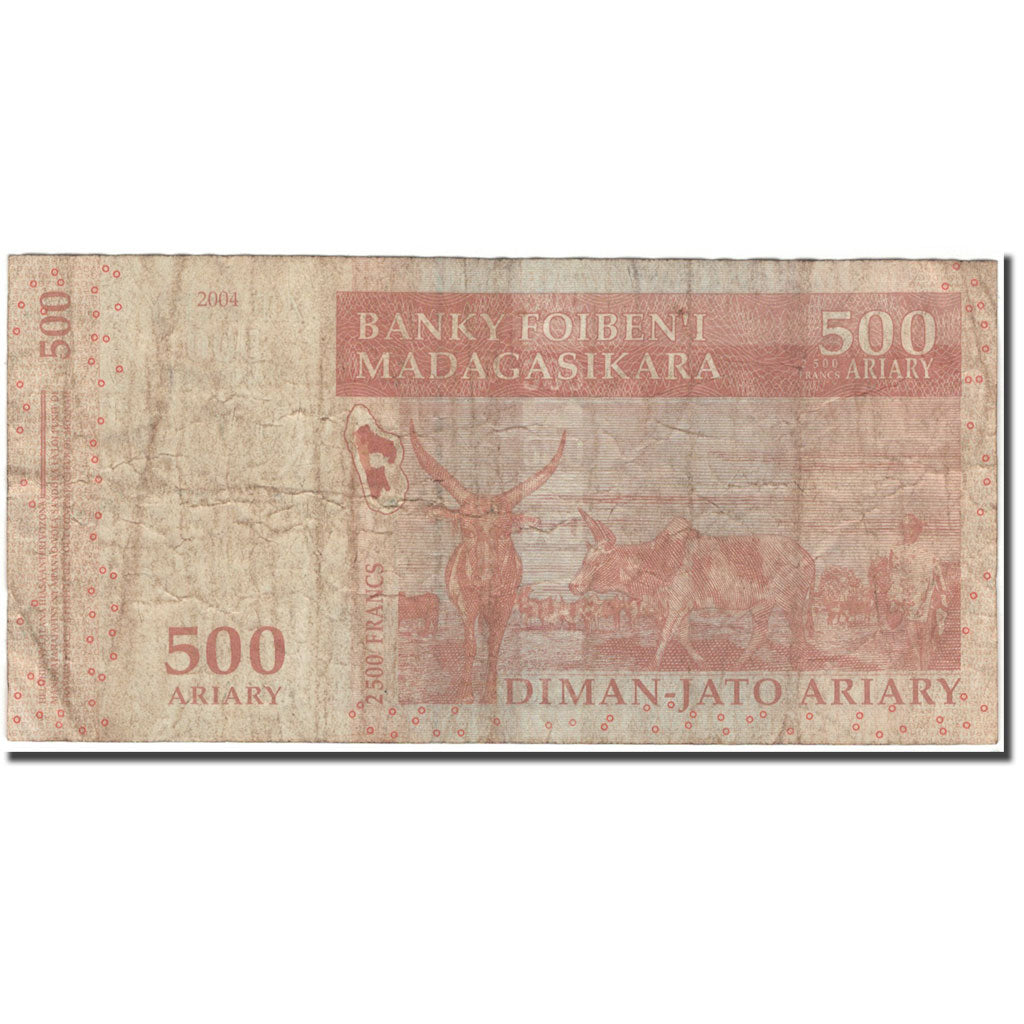 Billete, 500 Ariary, 2004, Madagascar, KM:88a, RC+