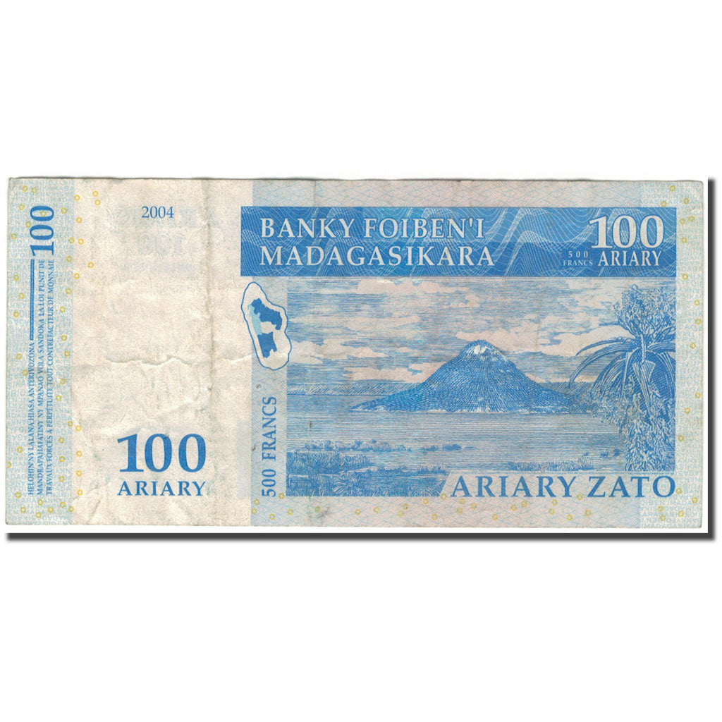 Biljet, Madagascar, 100 Ariary, 2004, KM:86a, TB