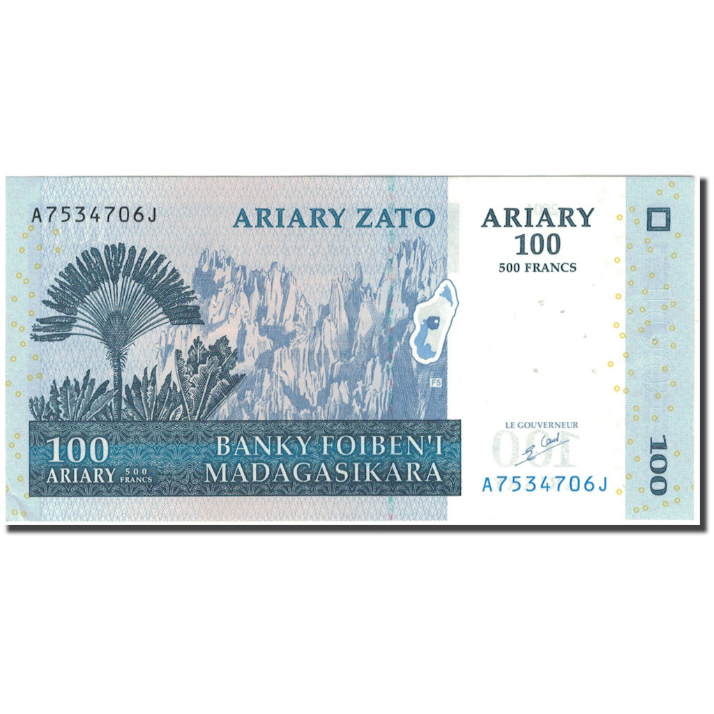 Billete, 100 Ariary, 2004, Madagascar, KM:86a, EBC