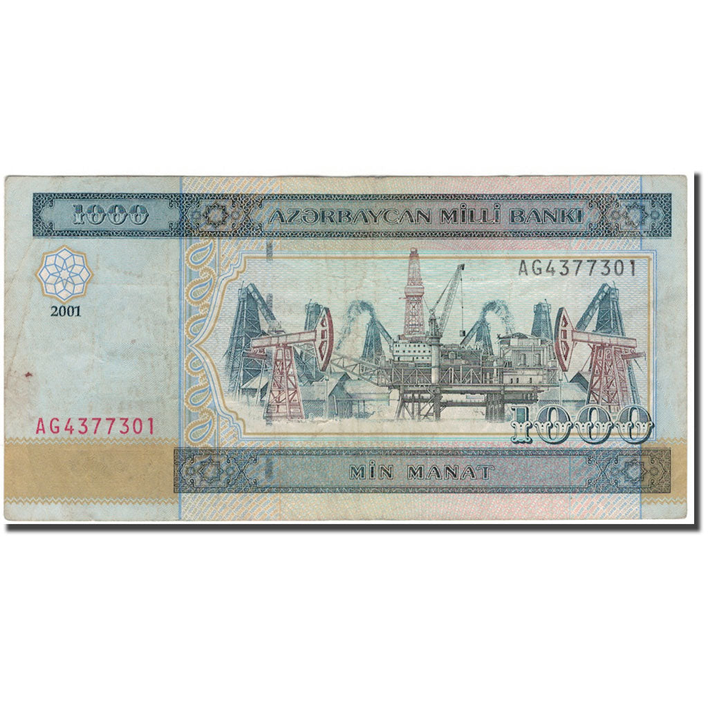 Geldschein, Aserbaidschan, 1000 Manat, 2001, KM:23, S+