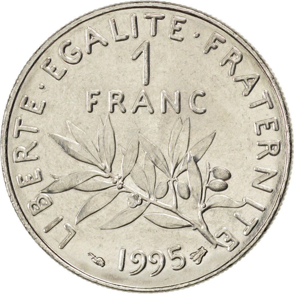 FRANCE, Semeuse, Franc, 1995, Paris, KM #925.1, MS(60-62), Nickel, 24, Gadoury..