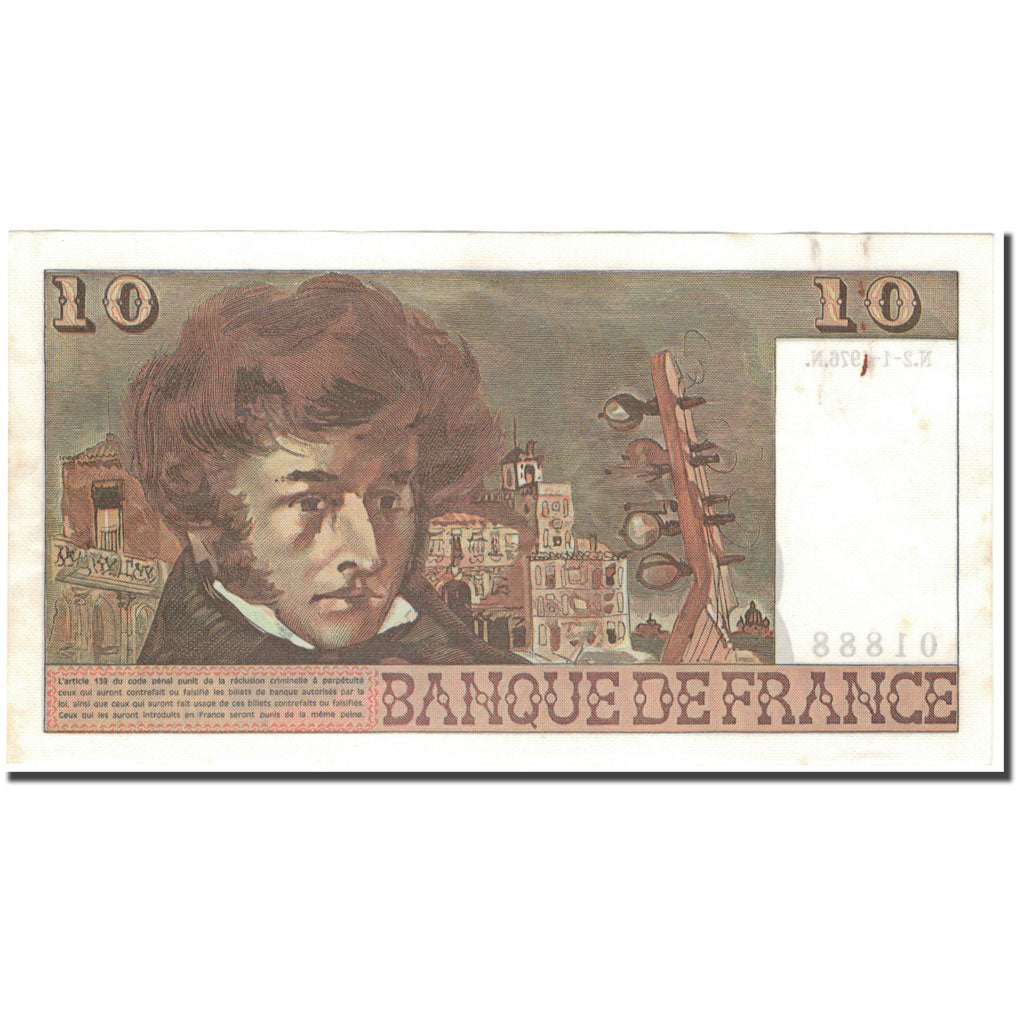 Francia, 10 Francs, Berlioz, 1976-01-02, MBC+, Fayette:63.16, KM:150c