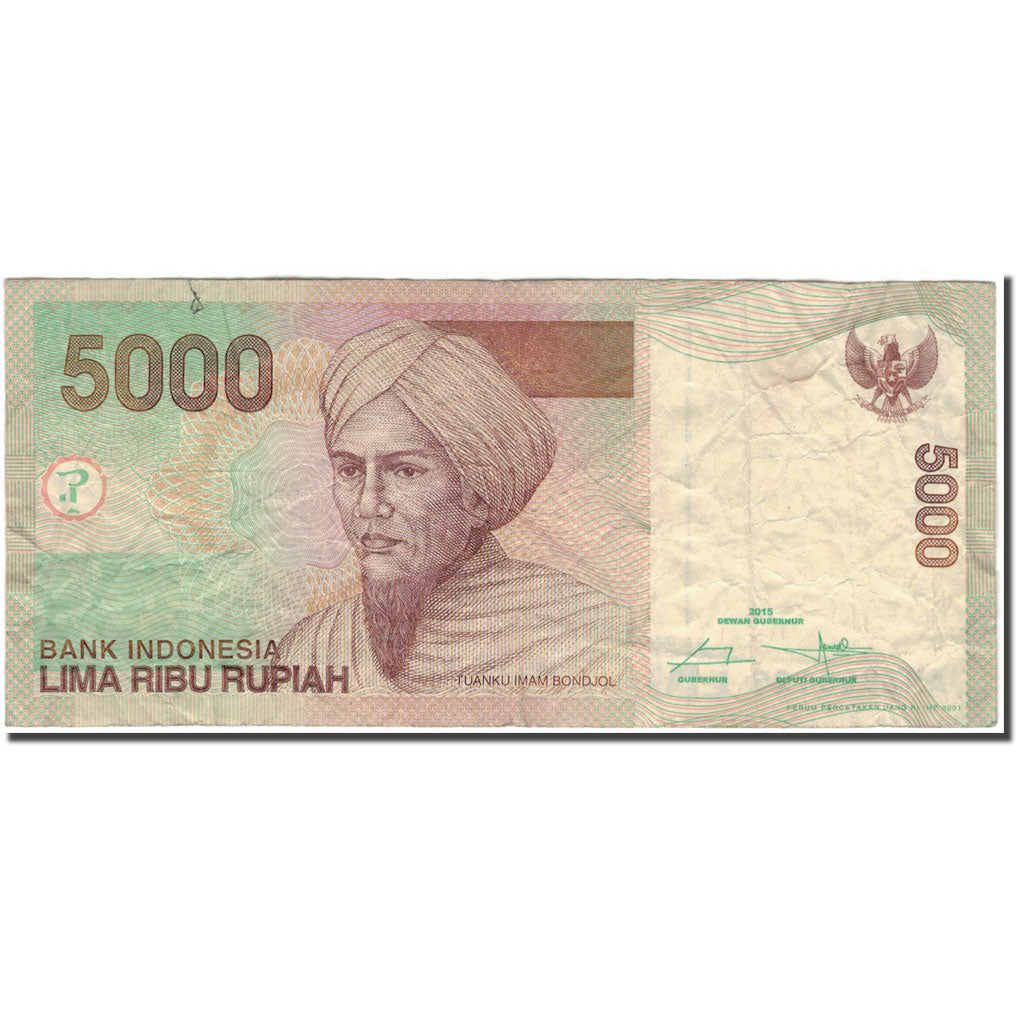 Banconote, Indonesia, 5000 Rupiah, 2015, MB