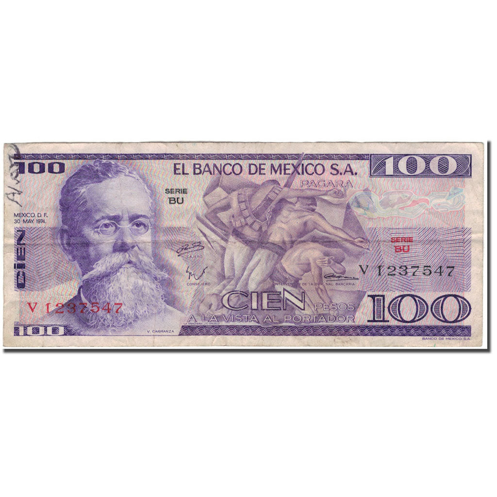 Billet, Mexique, 100 Pesos, 1974-05-30, KM:66a, TB
