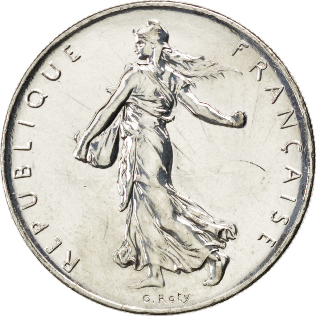 FRANCE, 1 Franc, 2001, KM #925.1, MS(65-70), Nickel, Gadoury #474, 6.00