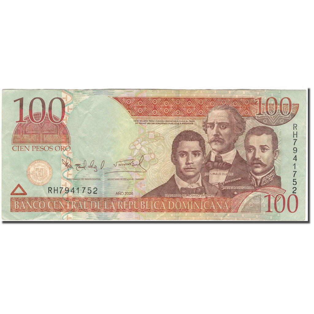 Billete, 100 Pesos Oro, 2006, República Dominicana, KM:177a, MBC