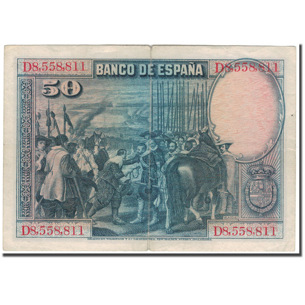 Banconote, Spagna, 50 Pesetas, 1928-08-15, KM:75b, BB