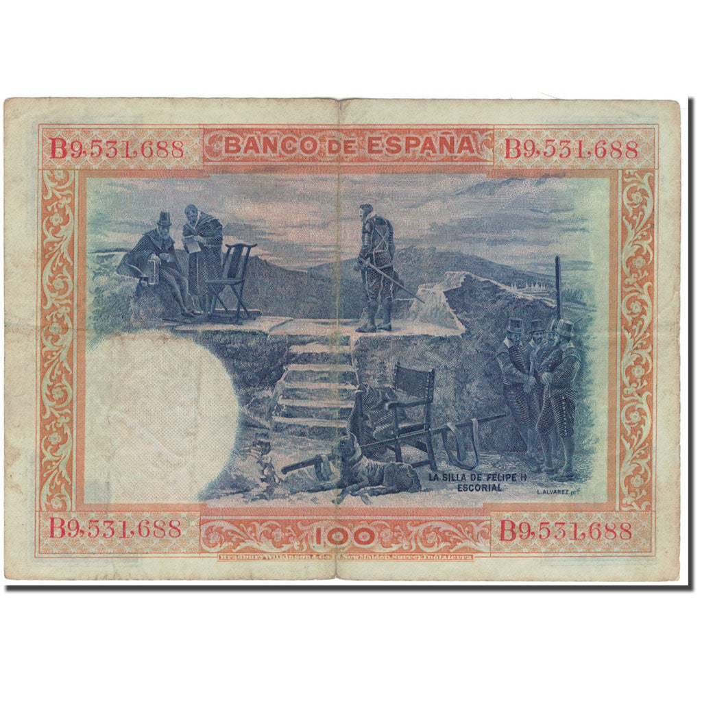 Banconote, Spagna, 100 Pesetas, 1925-07-01, KM:69a, MB+