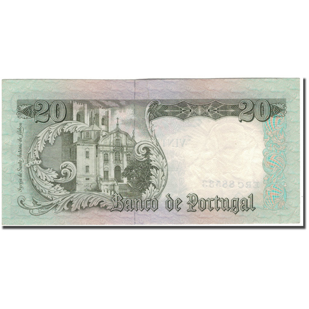 Banknote, Portugal, 20 Escudos, 1964-05-26, KM:167b, AU(50-53)