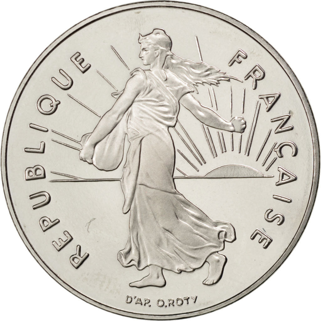 FRANCE, Semeuse, Franc, 1993, KM #925.2, MS(65-70), Nickel, 24, Gadoury #474b,..