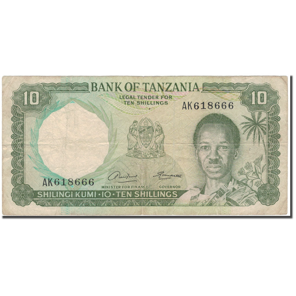 Banconote, Tanzania, 10 Shillings, KM:2a, MB