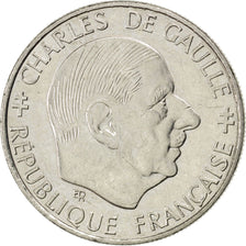 FRANCE, Charles de Gaulle, Franc, 1988, Paris, KM #963, AU(50-53), Nickel, 24,..