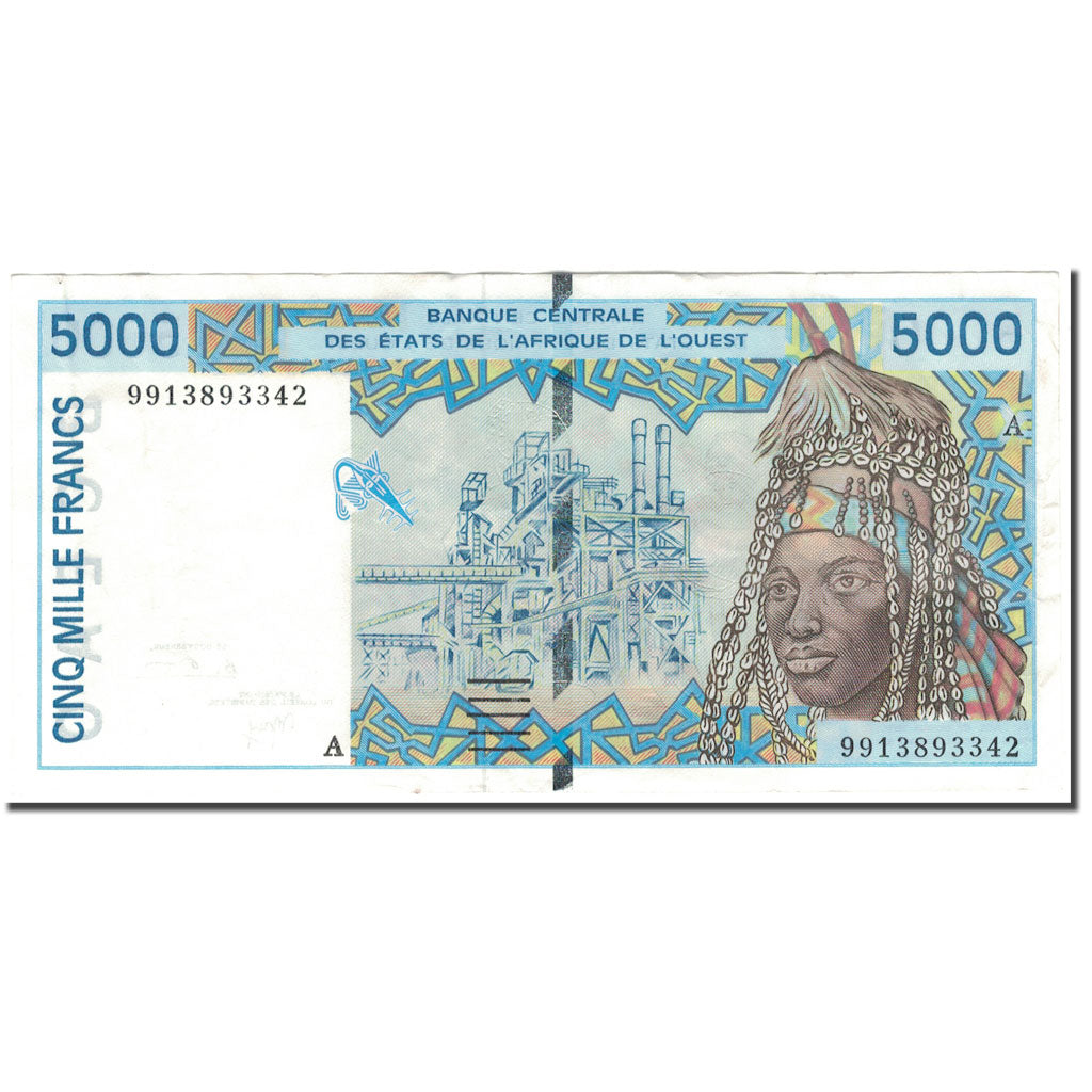 Banknote, West African States, 5000 Francs, KM:113Ai, EF(40-45)