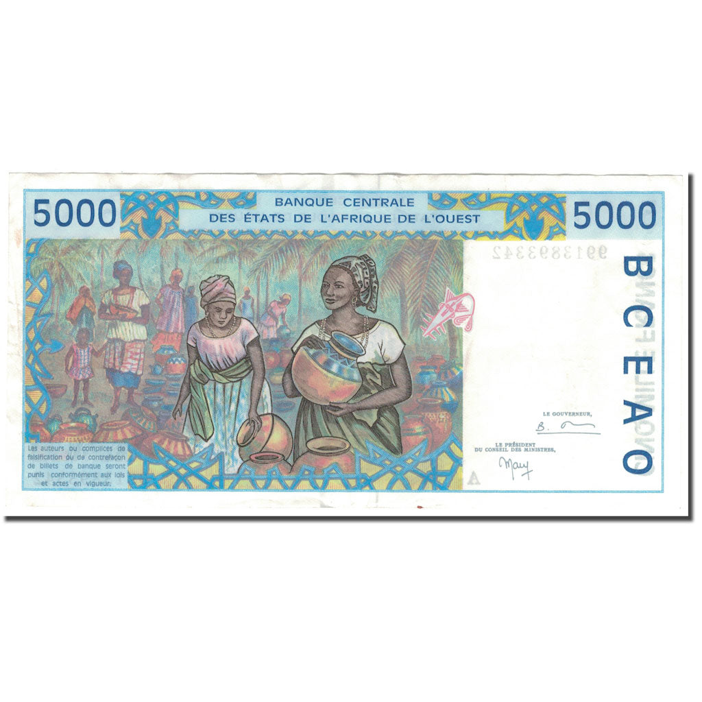Banknote, West African States, 5000 Francs, KM:113Ai, EF(40-45)