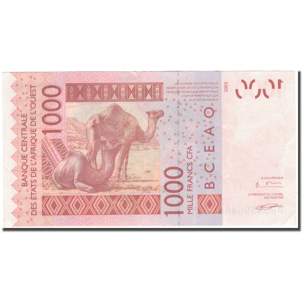Banknote, West African States, 1000 Francs, 2003, KM:715Ka, AU(55-58)