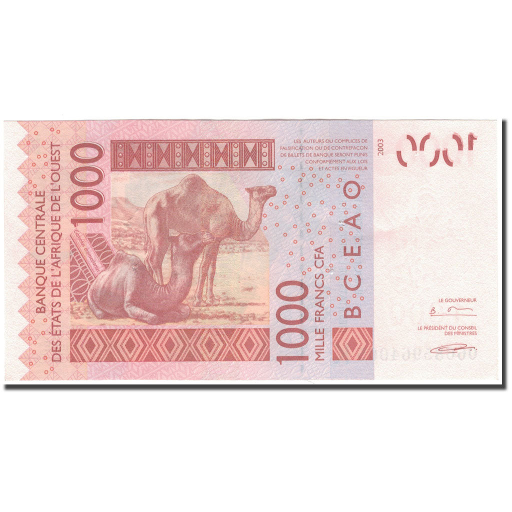 Banknote, West African States, 1000 Francs, 2003, KM:715Ka, AU(55-58)