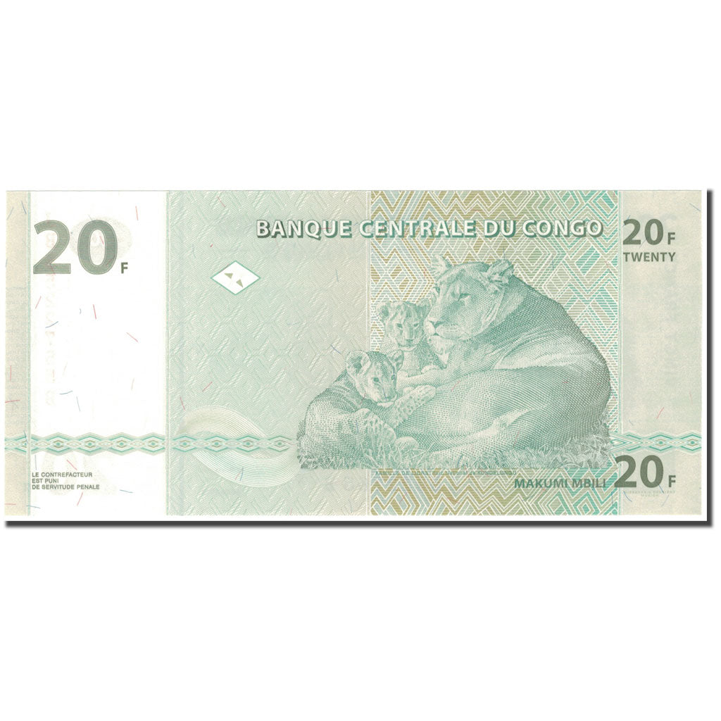 Banconote, Repubblica Democratica del Congo, 20 Francs, 2003-06-30, KM:94a, FDS