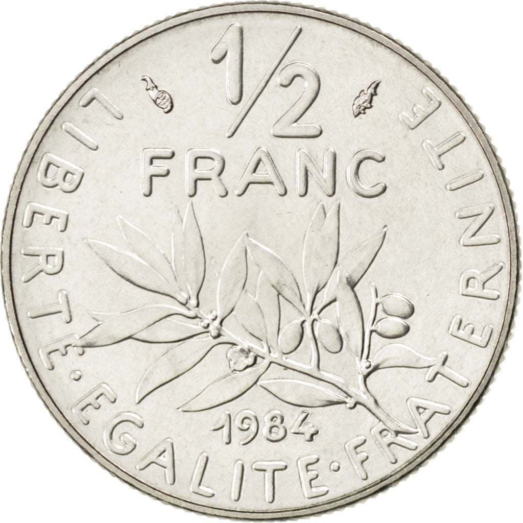 FRANCE, Semeuse, 1/2 Franc, 1984, Paris, KM #931.1, MS(65-70), Nickel, 19.5,...