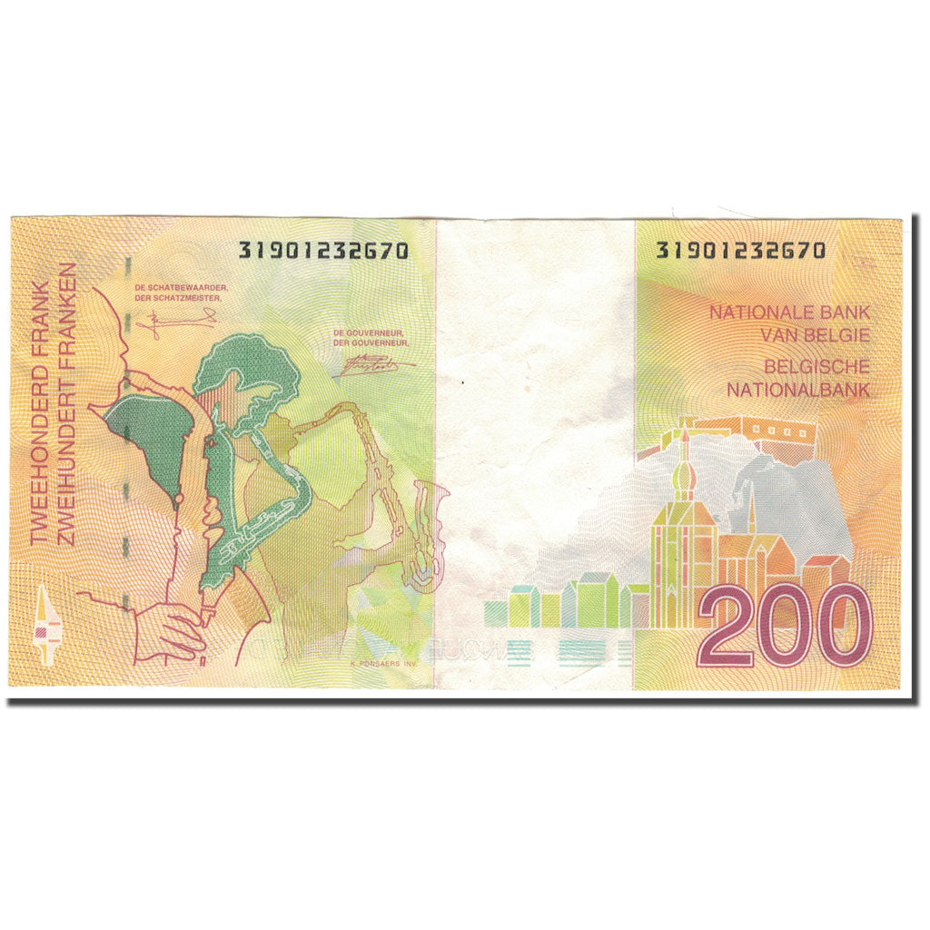 Banknote, Belgium, 200 Francs, KM:148, AU(55-58)