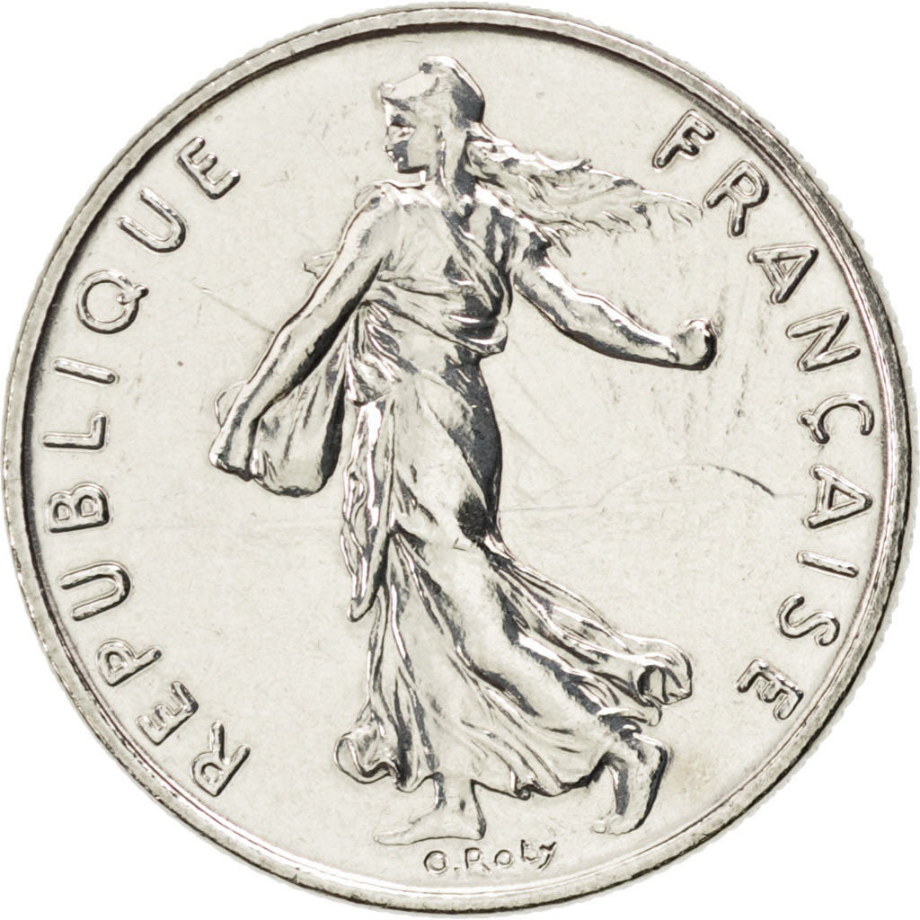 FRANCE, Semeuse, 1/2 Franc, 1991, Paris, KM #931.1, MS(65-70), Nickel, 19.5,...