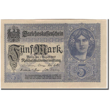 Nota, Alemanha, 5 Mark, 1917, KM:56b, UNC(63)