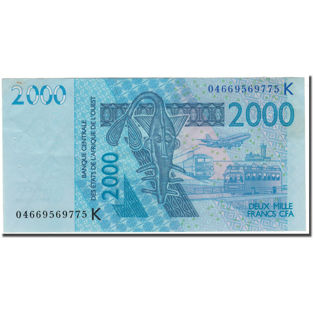 Banknote, West African States, 2000 Francs, 2003, KM:716Ka, AU(55-58)