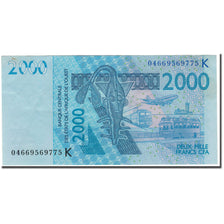 Banknote, West African States, 2000 Francs, 2003, KM:716Ka, AU(55-58)