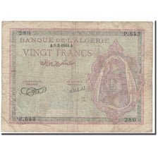 Banknote, Algeria, 20 Francs, 1944-03-09, KM:92a, VG(8-10)
