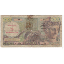 Banknote, Algeria, 5 NF on 500 Francs, 1956-10-12, KM:111, VG(8-10)