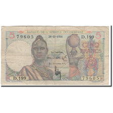 Banknote, French West Africa, 5 Francs, 1954-10-28, KM:36, VF(20-25)