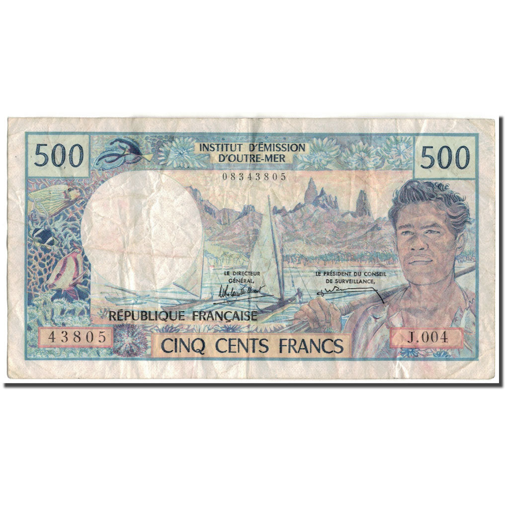 Banknote, Tahiti, 500 Francs, KM:25d, VF(20-25)