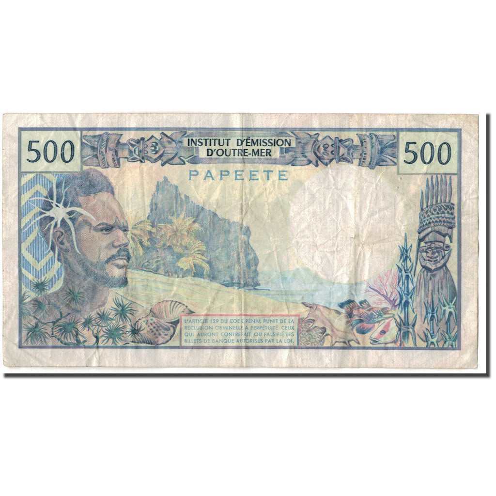 Banknote, Tahiti, 500 Francs, KM:25d, VF(20-25)