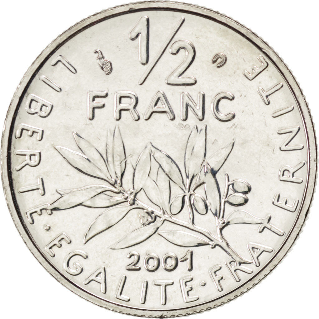 Francia, Semeuse, 1/2 Franc, 2001, FDC, Nichel, KM:931.1, Gadoury:429
