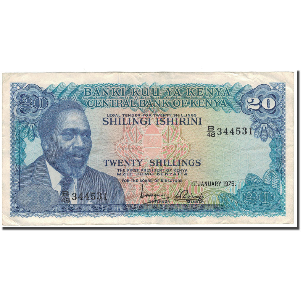Banknote, Kenya, 20 Shillings, 1975-01-01, KM:13b, EF(40-45)