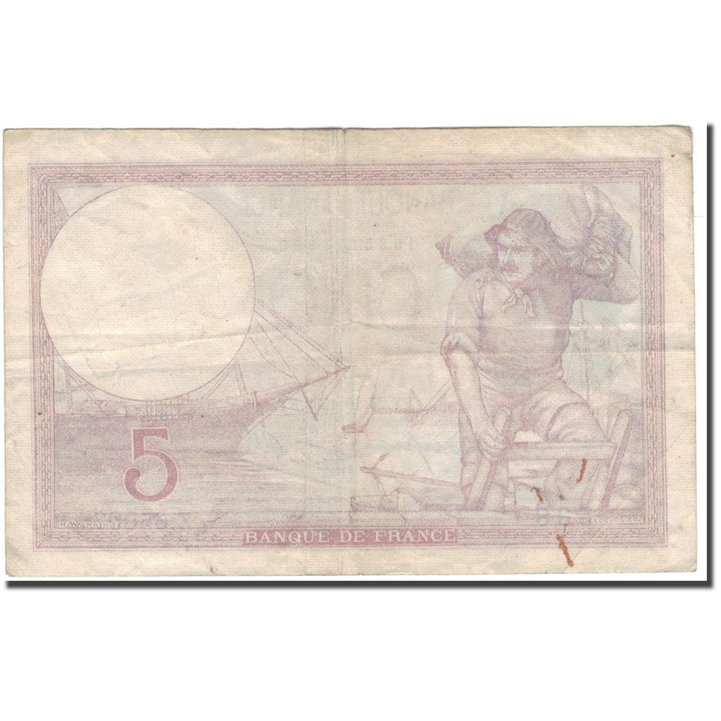 Francia, 5 Francs, Violet, 1939-10-26, BC, Fayette:4.13, KM:83