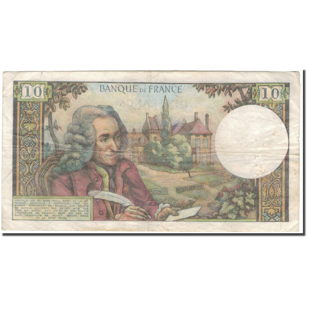 Frankreich, 10 Francs, Voltaire, 1973-08-02, S, Fayette:62.63, KM:147d