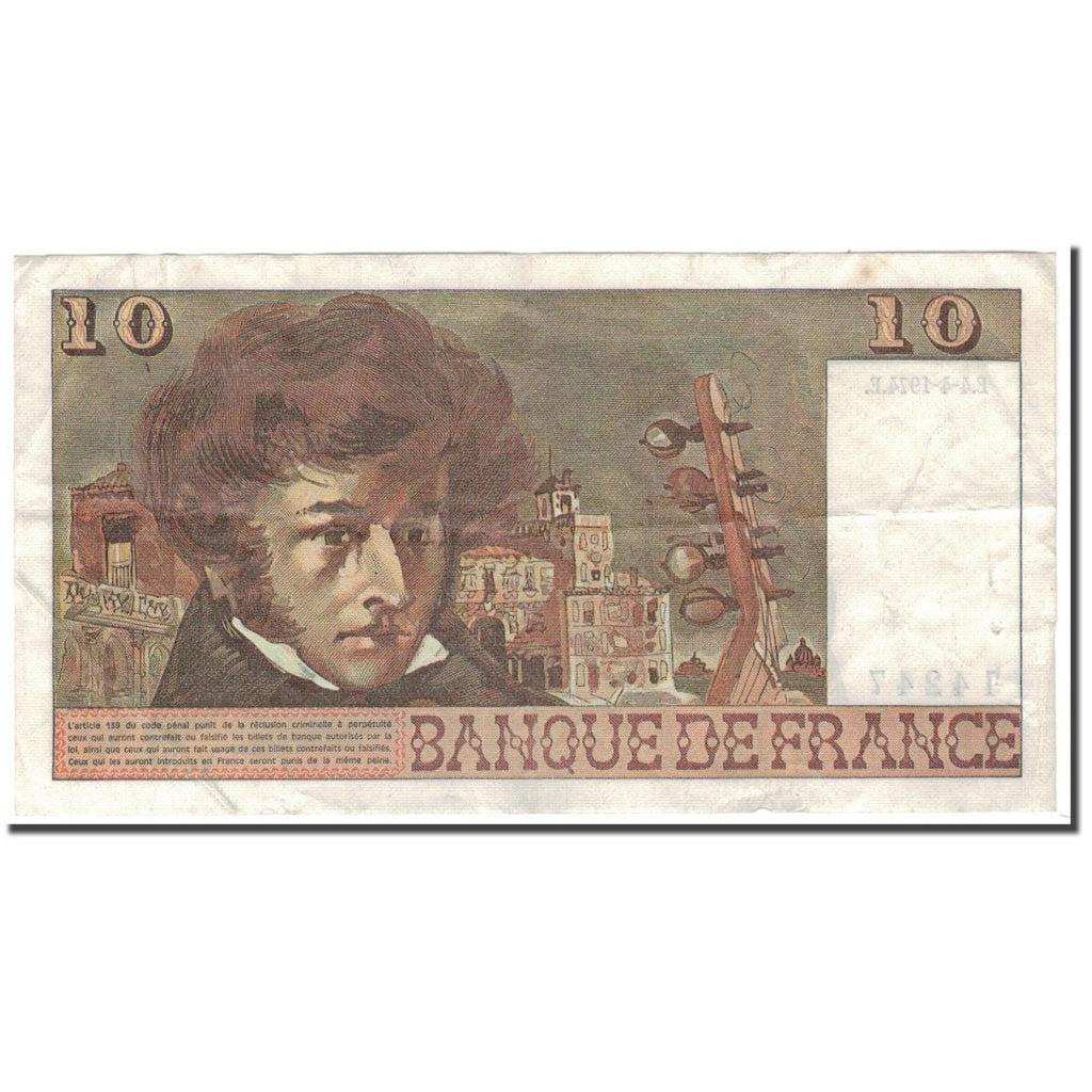 France, 10 Francs, Berlioz, 1974-04-04, TB+, Fayette:63.4, KM:150a