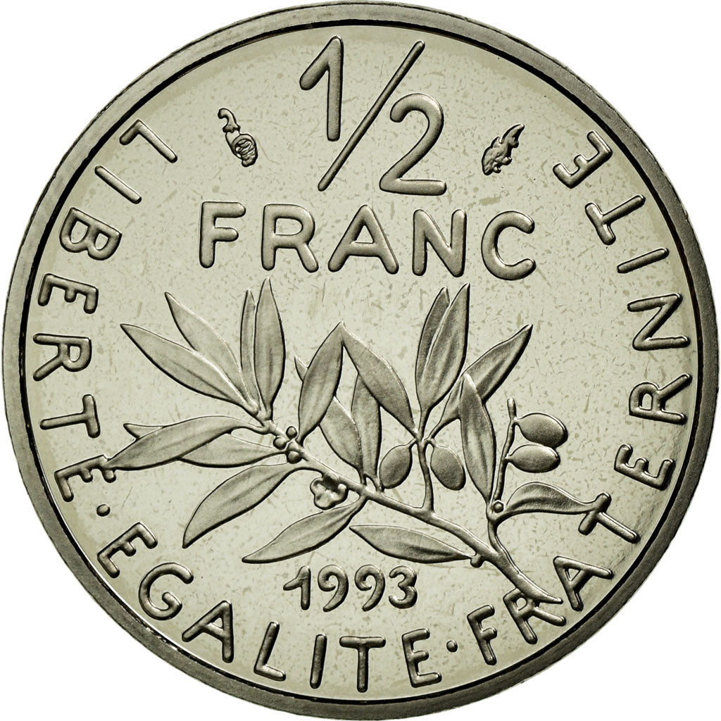 Monnaie, France, Semeuse, 1/2 Franc, 1993, FDC, Nickel, KM:931.2, Gadoury:429a