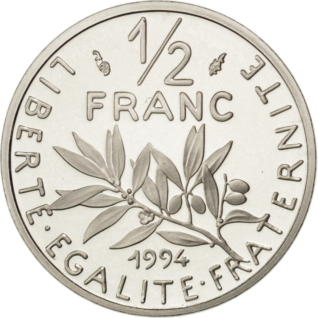 FRANCE, Semeuse, 1/2 Franc, 1994, KM #931.2, MS(65-70), Nickel, 19.5, Gadoury...