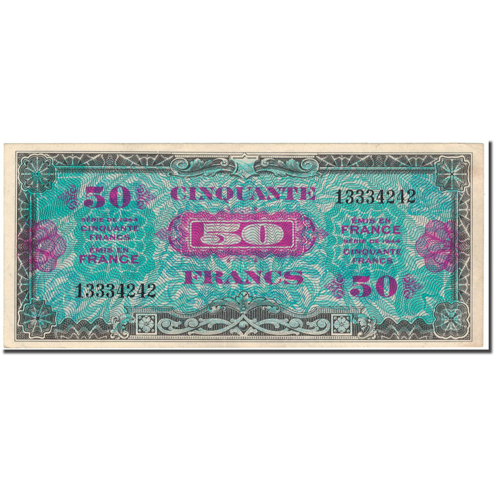 France, 50 Francs, Drapeau/France, 1944, TTB, Fayette:VF19.01, KM:117a