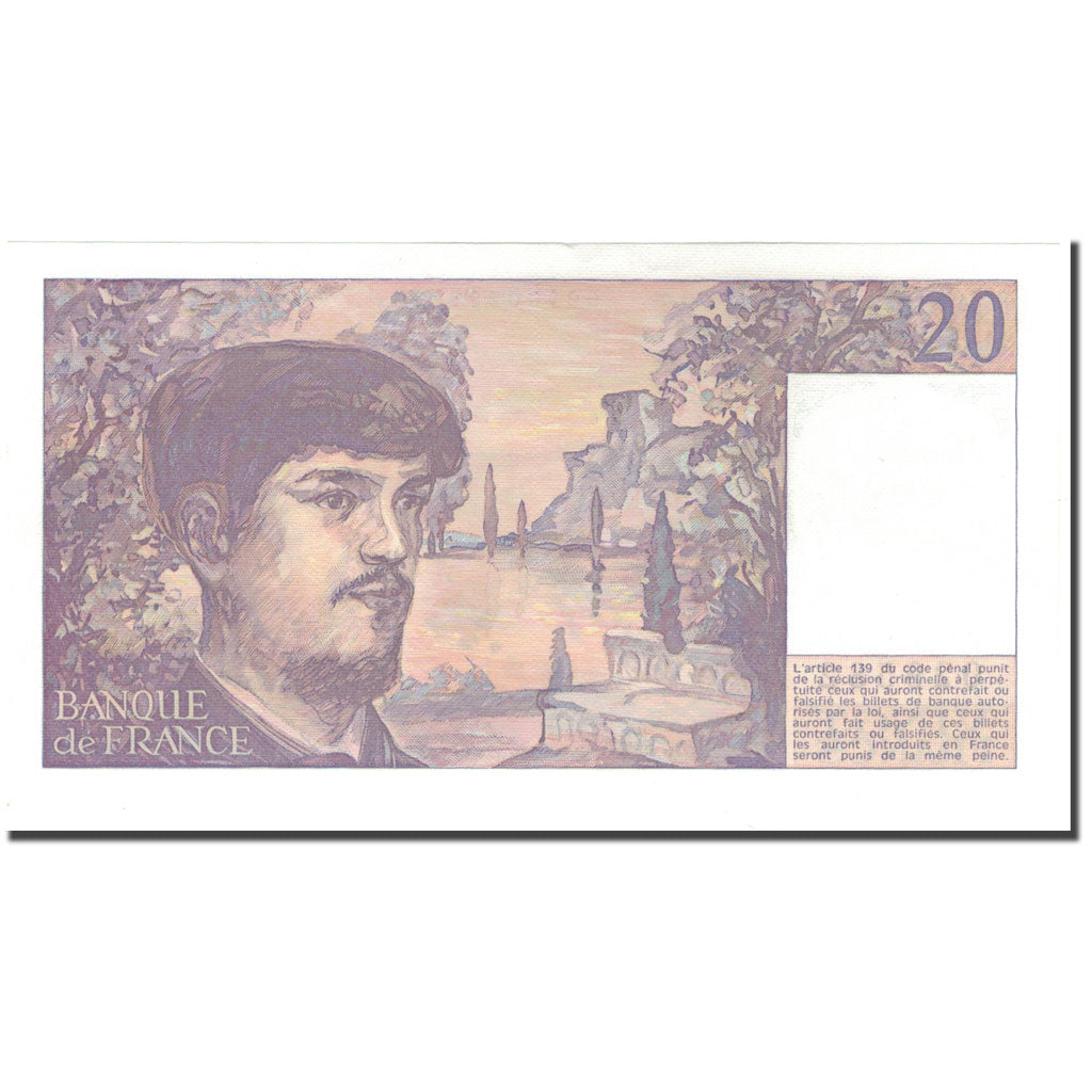 France, 20 Francs, Debussy, 1983, UNC(65-70), Fayette:66.4, KM:151a