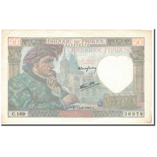Frankrijk, 50 Francs, Jacques Coeur, 1942-05-15, TTB, Fayette:19.20, KM:93
