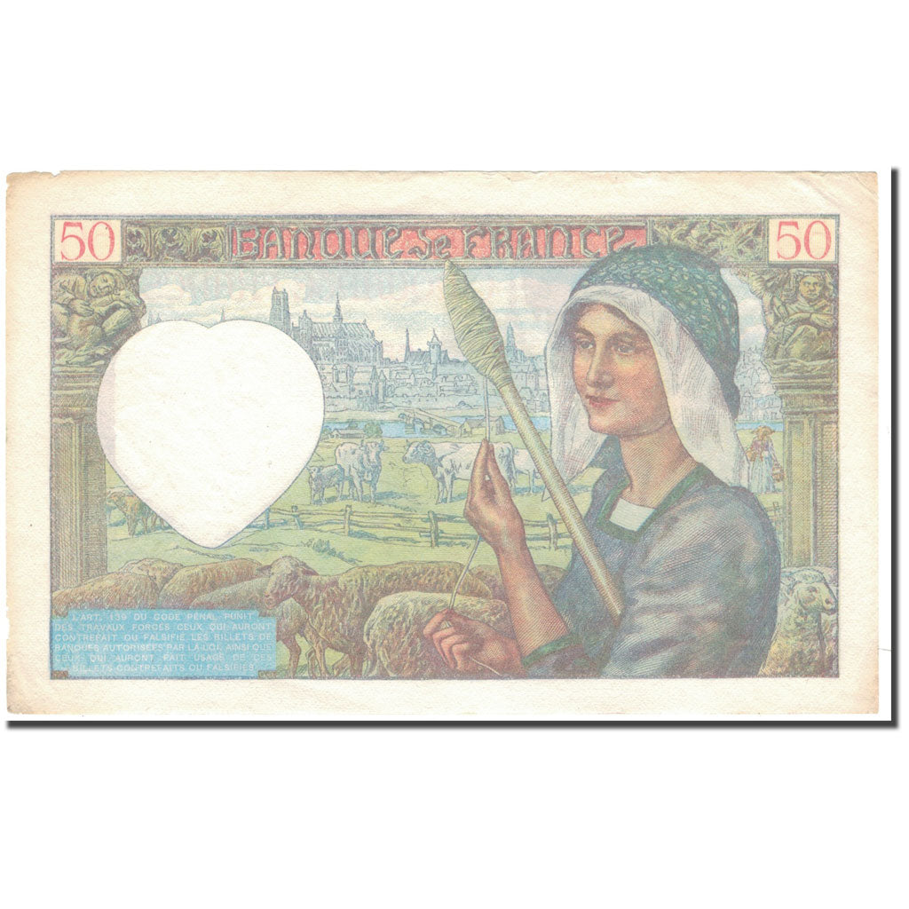 Frankrijk, 50 Francs, Jacques Coeur, 1942-05-15, TTB, Fayette:19.20, KM:93