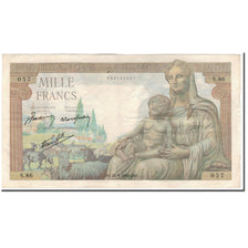 Francia, 1000 Francs, Déesse Déméter, 1943-01-07, MB, Fayette:40.1, KM:102