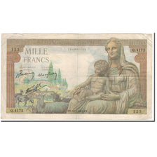 Francia, 1000 Francs, Déesse Déméter, 1943-02-18, BC, Fayette:40.19, KM:102