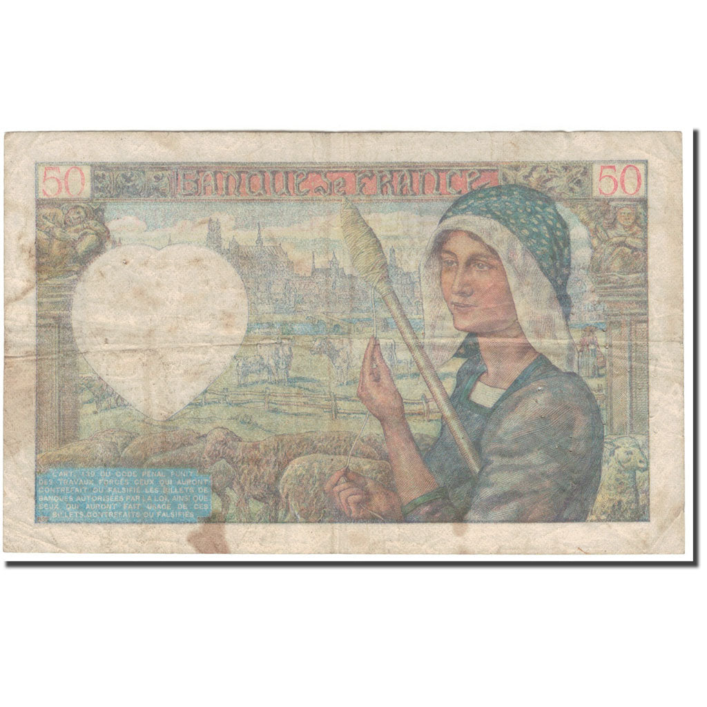 Francia, 50 Francs, Jacques Coeur, 1940-09-26, RC+, Fayette:19.03, KM:93